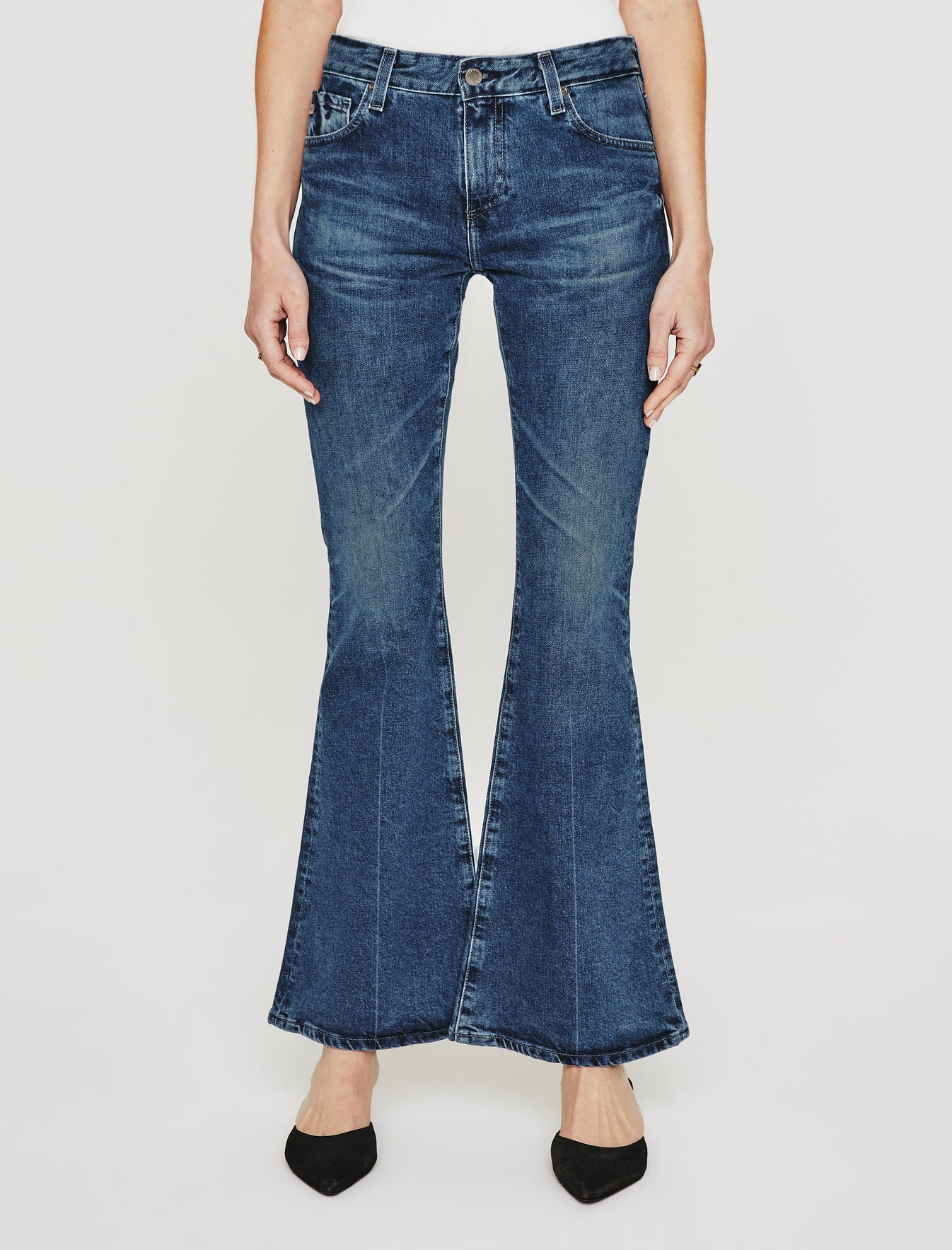 Angeline 360|Mid-Rise Flare 360 Stretch Denim